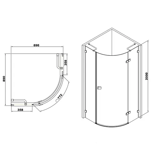 Душевая кабина Volle De la Noche 90x90 без поддона 10-40-192Rblack - фото 2