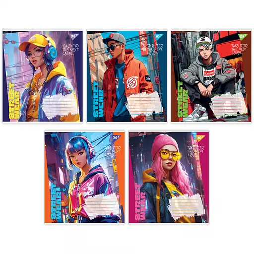 Зошити учнівські 24 аркуша лінія Yes Street wear, 20 шт. в упаковці