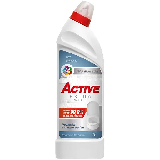 Засіб для чищення унітазу з хлором Active Ultra White 1 л