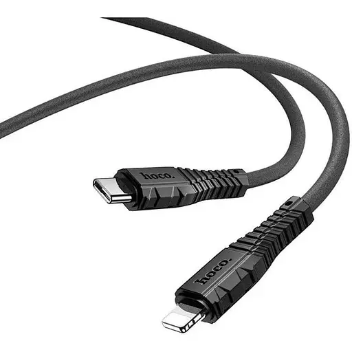 Кабель Hoco X67 Nano PD silicone charging data cable Type-C to Lightning Чорний