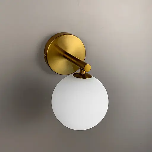 Бра Sphere Lampardi у латунному корпусі з білим плафоном Line F WB 13/1 - фото 3