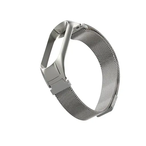 Ремінець для фітнес-браслета Boorui для Xiaomi Mi Band 3 і 4 міланська петля сріблястий - фото 3