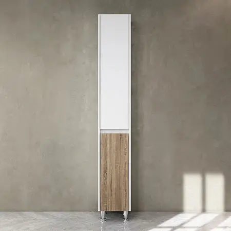 Пенал Am.Pm Gem S підлоговий 35 см з кошиком лівий білий глянець/дерево M91CSL0356WF38 - фото 2