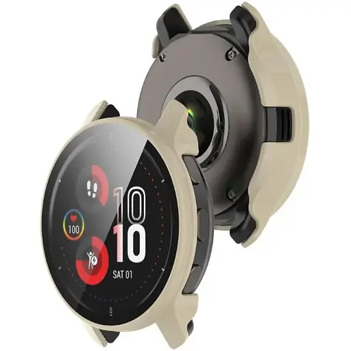 Чехол-накладка DK Пластик Gloss Glass Full Cover для Garmin Venu 2 Plus (ivory) - фото 3