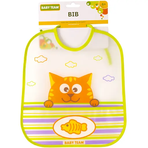 Нагрудник вологонепроникний Baby Team Кот (6503) - фото 1