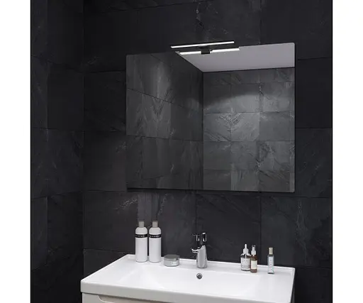Дзеркало Sanwerk Сімплі "Мініма" 80x65 зі світильником LED "Смарт" black AL 30 см (ZS0000350) - фото 1