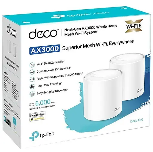 Mesh-система TP-Link Mesh Deco X60 AX3000 2Pcs White 802.11ax (Deco-X60-2-pack) - фото 2