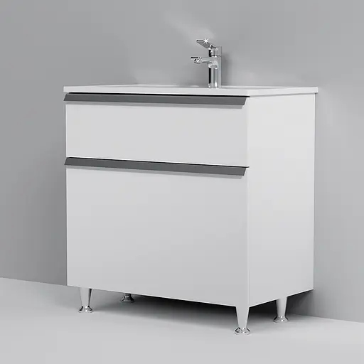 Тумба з умивальником AM.PM X-Joy підлогова 80 см 2 ящики білий MTA-FSX0802WG-WCC0802WG Білий - фото 2