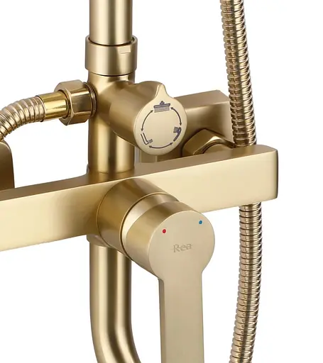Душова система Rea Argus brushed gold з виливом REA-P7841, Золотий - фото 4