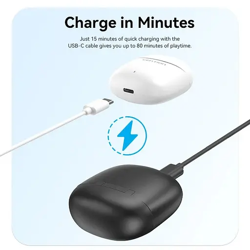 Бездротові навушники Vention Elf Earbuds E02 Black (NBGB0) - фото 3