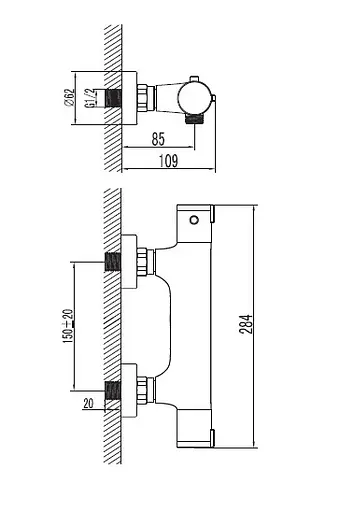 Термостат для душа Imprese Centrum 15400 Хром - фото 2