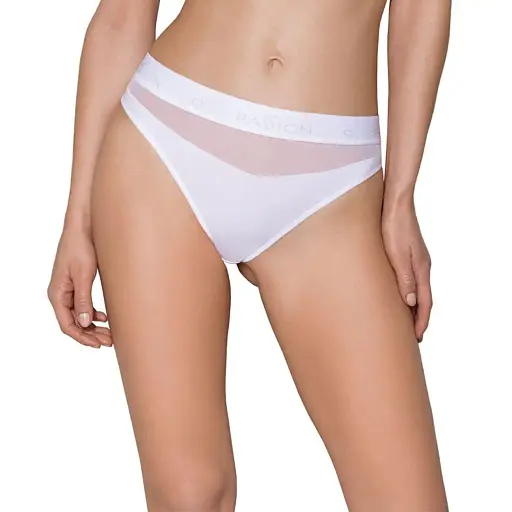 Трусики с прозрачной вставкой Passion PS006 Panties white L