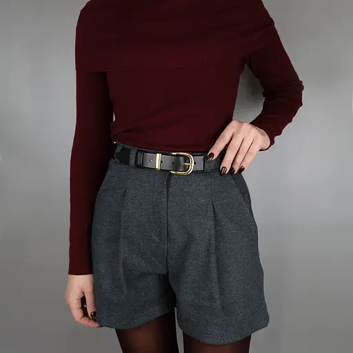 Ремінь шкіряний жіночий HC-3092 чорний із золотою пряжкою (130 см) - фото 6