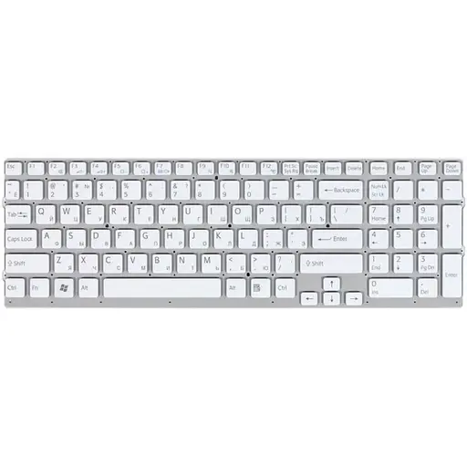 Клавіатура для ноутбуків Sony Vaio VPC-EC Series біла  - фото 1