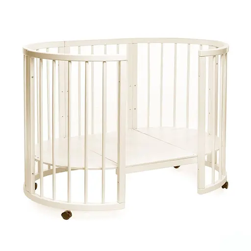 Детская кроватка Бук Горизонт без ящика, маятниковый механизм ванильный - фото 3