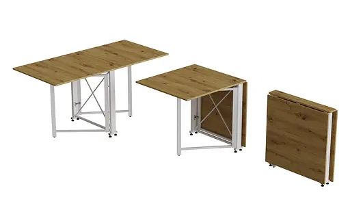 Стіл-книга трансформер Оріон 2 Ferrum-decor 750x1520x730 Білий метал ДСП Дуб Артізан 16 мм (FRD-104595) - фото 4