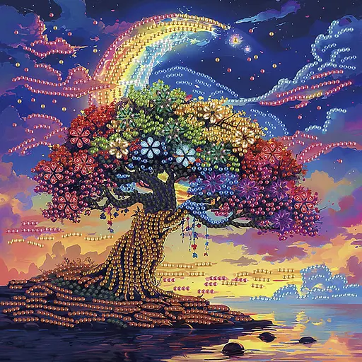 Алмазна мозаїка "Дерево мрій" Brushme BH021 неповна викладка 25х25 см - фото 1