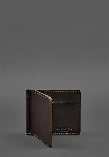 Мужской кожаный портмоне коричневый 1.0 зажим для денег - фото 3