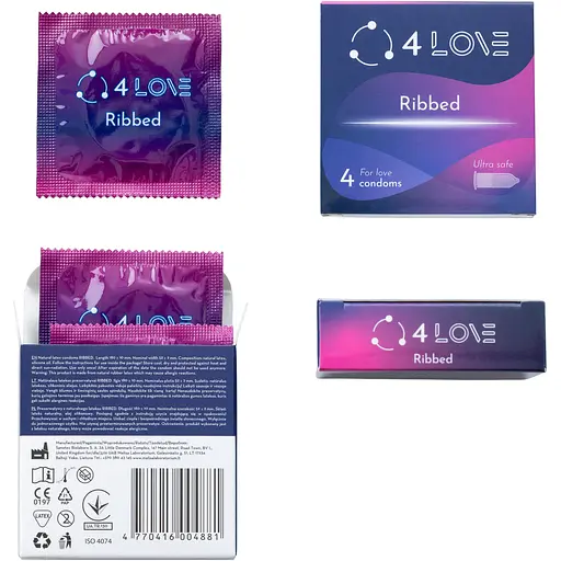 Презервативи 4Love Ribbed ребристі 4 шт. - фото 3
