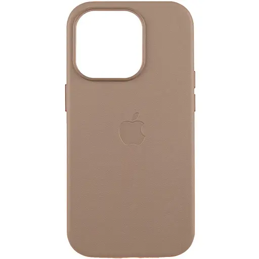 Шкіряний чохол Leather Case (AAA) with MagSafe and Animation для Apple iPhone 16 Pro (6.3) Taupe - фото 1