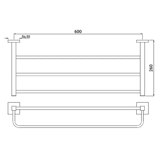 Тримач для рушника Jaquar Kubix Prime AKP-CHR-35781PS Хром - фото 2