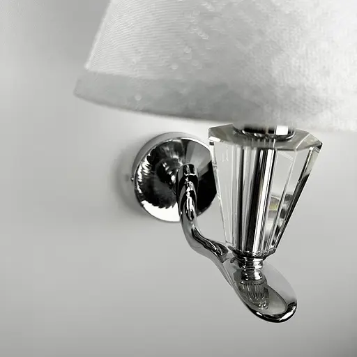 Бра з білим абажуром та прозорим кришталем Line F S 609/1 N CH - фото 5