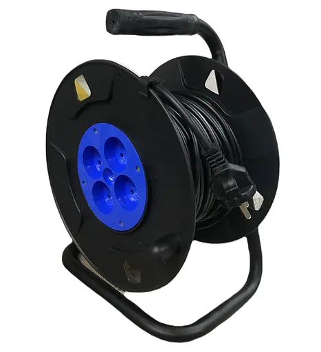 Удлинитель на катушке 50 м (ПВС 2*2.5) (без обмена) ГОСТ ПРОФИ проволока 100% медь (конт.гр.ЛАТУНЬ) - фото 1