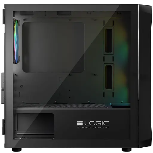 Корпус LogicConcept PORTOS MESH+GLASS ARGB fans 3x120mm BLACK без БП mATX - фото 7