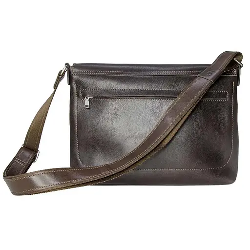 Кожаная мужская сумка через плечо GRANDE PELLE 32х24х6 см sum0025720 - фото 3