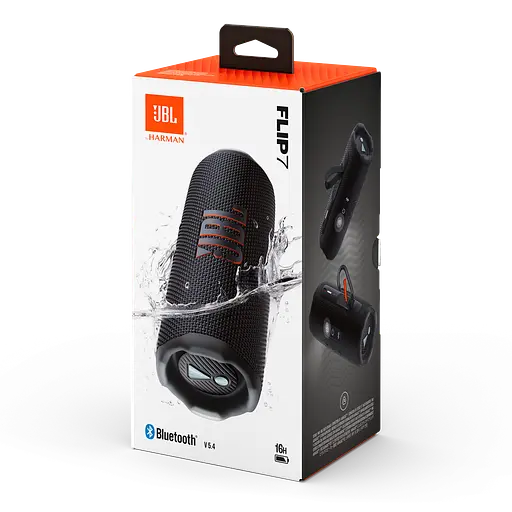 Колонка портативна — бездротова акустика JBL FLIP 7 чорна (JBLFLIP7BLK) - фото 10