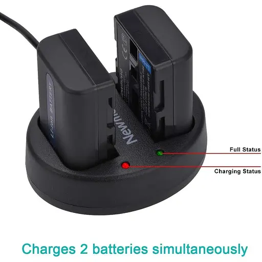 Запасная батарея Newmowa NP-FM50 (2 шт.) и портативное зарядное устройство для Sony NP-FM50 DSC-R1 DSC-F828 DSC-F717 DSC-F707 - фото 2