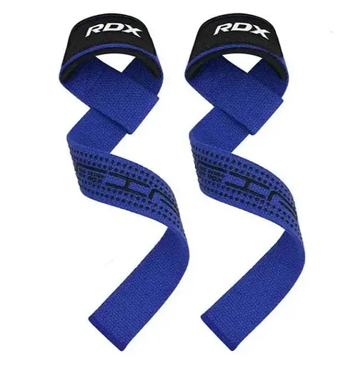 Лямки для тяги RDX S4 Gym Cotton Gel Straps Blue Plus (WAC-S4U+) - фото 2