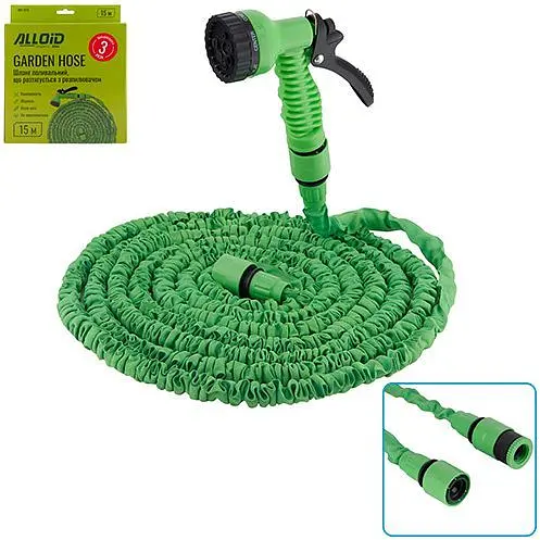Шланг поливочный растягивающийся Alloid с распылителем 15 м (WH-7515) - фото 6