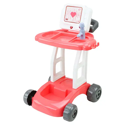 Набір доктора 8820A-2/8820-2, стіл-візок, шприц, стетоскоп, аксесуари, в коробці (6981388402898) Рожевий - фото 2