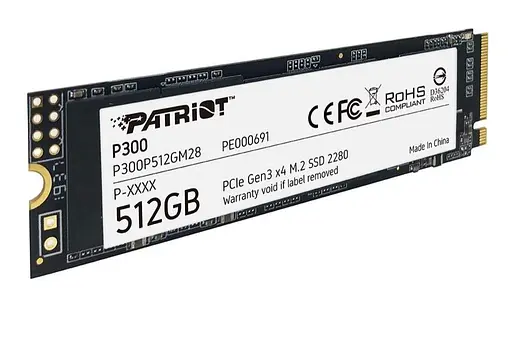 Внутренний SSD диск M.2 Patriot P300 512GB NVMe 2280 PCIe 3.0x4 (P300P512GM28) - фото 3