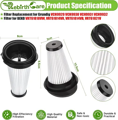 Фильтр контейнера на ручной беспроводной пылесос BEKO VRT61814VB, VRT61814VR, VRT61818VW, VRT61821V - фото 6