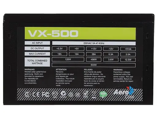 Блок живлення Aerocool 500W (VX-500) Б/в - фото 3