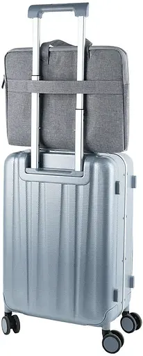 Сумка для документов текстильная А4 1 отдел светло-серая (1632-01-A) - фото 7