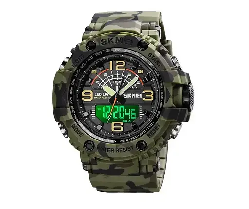Чоловічий спортивний наручний годинник Skmei 1617 Камуфляж - фото 3