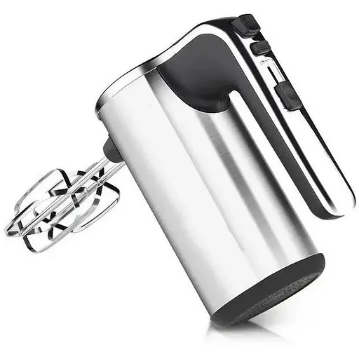 Кухонный ручной миксер Bitek BT-5526 с насадками для замешивания теста 5 скоростей 1200 Вт Черный с серым - фото 2