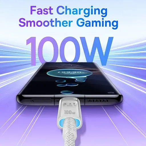 Кабель Baseus Explorer with Smart Temperature Control USB-C to USB-C 100w 2m Stellar White (P10319703221-01) [152043] - фото 7