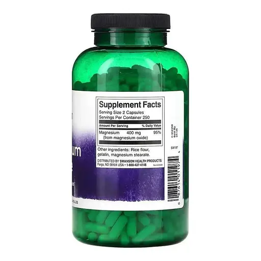 Магній оксид Swanson Magnesium Oxide 200 mg 500 caps (1086-2023-10-4069) - фото 2