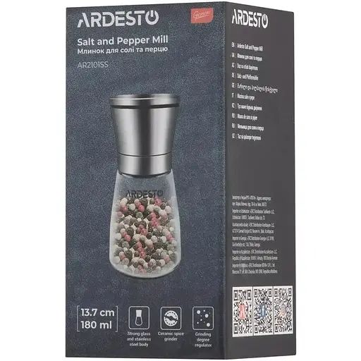 Млинок для солі та перцю Ardesto Gemini з нержавіючої сталі (AR2101SS) - фото 4