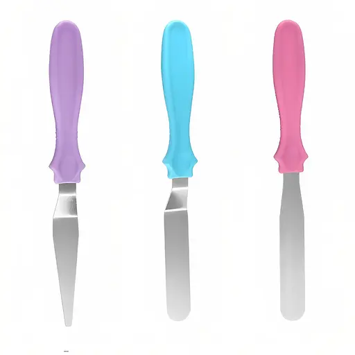 Набор кондитерских шпателей скребков из нержавеющей стали для крема, мастики и выравнивания тортов (3 шт.), Kitchen Master 85274 - фото 4