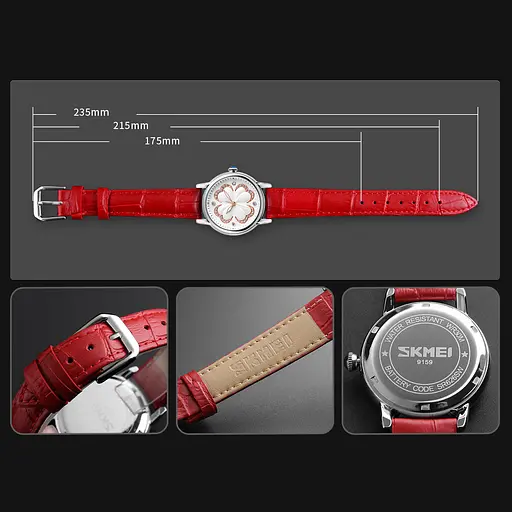 Женские классические часы Skmei 9159 Elegant (Красные) - фото 5