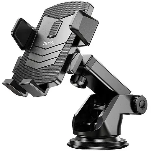 Держатель для телефона в машину Hoco CA83 David one-button center console car holder черный - фото 1