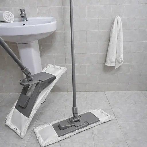 Плоская швабра с микрофибровой насадкой для мытья пола Серый 88131 - фото 4