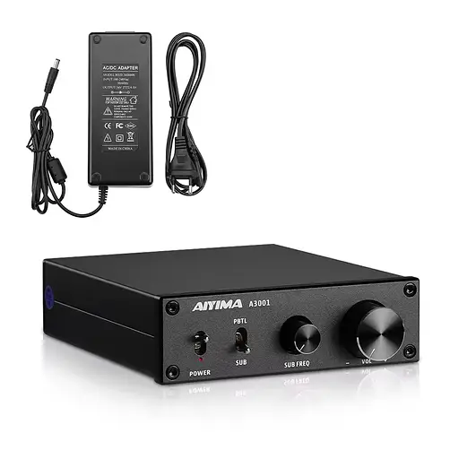 Усилитель звука AIYIMA A3001 black + блок питания 36V Bluetooth 5.0, AUX, 50Wx2+100W (TPA3255) - фото 1