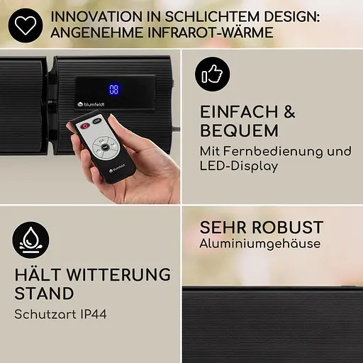 Инфракрасный обогреватель Blumfeldt Cosmic Beam Plus XXL 3000 Вт (10033698) Черный - фото 5