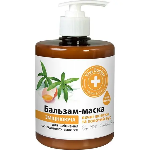 Бальзам-маска для волосся Домашний Доктор яєчні жовтки та золотий вус 500 мл - фото 1
